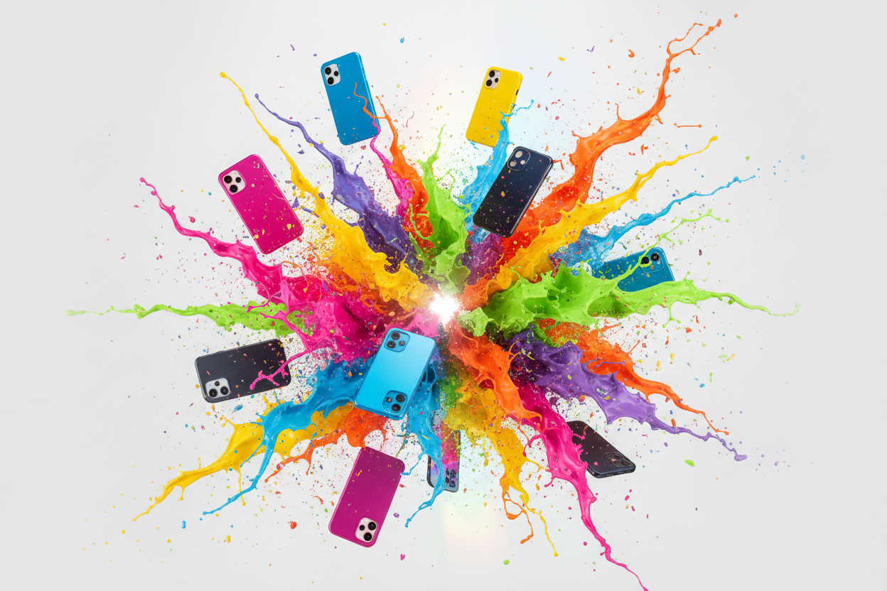 Colorful phone cases explosion